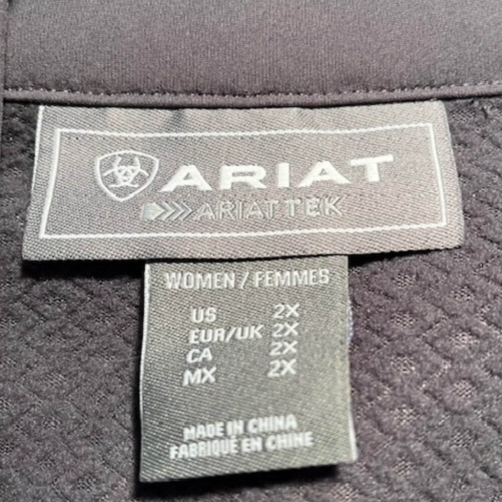 Ariat Gray Softshell Full Zip Jacket With Embroid… - image 6